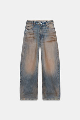 JEANS CINTURA DOBLADA TRF TIRO MEDIO / Azul / Gris - Zara фото 7