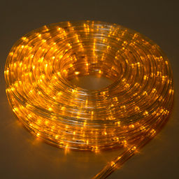 Световой шнур Luazon Lighting, 10 мм, IP65, 20 м, 24 LED/м, 220 В, 8 режимов, свечение жёлтое