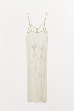 SEMI-SHEER CHUNKY KNIT LACE DRESS - Zara фото 6