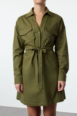 TRENDYOLMILLA Lacivert Belden Ac?lan Tunel Detayl? Mini Dokuma Elbise TWOAW25EL00166  фото 9