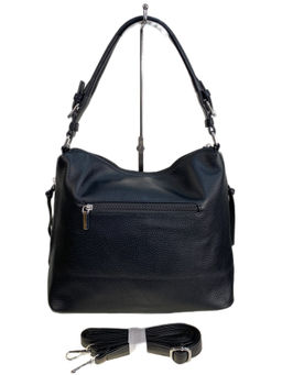 Женская сумка из искусственной кожи и натуральной замши, цвет черный - Greta фото 2