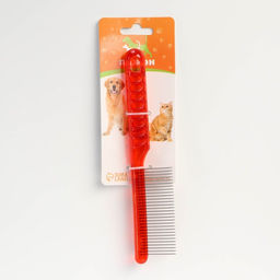 Расчёска для шерсти Пузырьки, прозрачная, 20 х 3,6 см, красная - Пижон фото 5