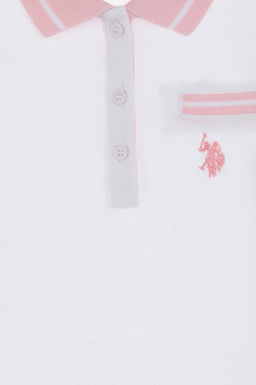 K_z _ocuk Beyaz Polo Yaka Ti__rt Sepette S_rpriz _ndirim - U.s. polo assn фото 4