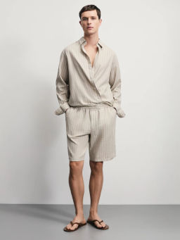 Рубашка relax fit со льном / Zarina  фото 2