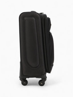 Чемодан на колёсах маленький 45 л (S), на молнии, с увеличением, кодовый замок, 4 колеса, чёрный