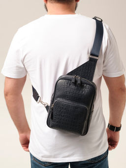 Сумка мужская Azaro 7071 синий кроко