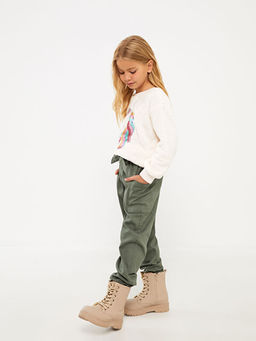 Beli Lastikli K?z ?ocuk Jogger Pantolon
