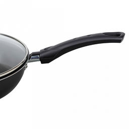 "Атлас" Сковорода с антипригарным покрытием д24см, h5,5см, s1,6мм, стеклянная крышка, бакелитовая ручка (Россия)
