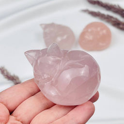 Радуга Самоцветов Фигурка Кошка из Розового кварца  фото 2