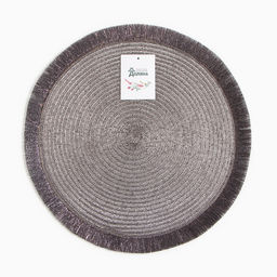 Салфетка сервировочная Доляна Блеск,цв.серый, d 38 см  фото 4