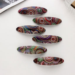 Цена за 2 шт. Заколка-автомат для волос "Сильва" весна узоры, 9,5 см, микс