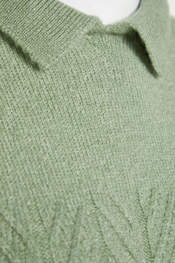 Turuncu Genis Kal?p Yumusak Dokulu Sac Orgulu Triko Kazak TWOAW22KZ1620 - Trendyolmilla фото 14