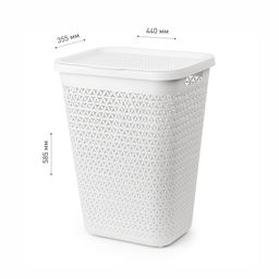 Корзина д/белья "Элемент" 55л (белый) М8901