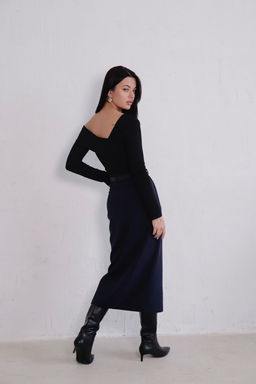 11364 Юбка миди-макси тёмно-синяя - Martichelli фото 12