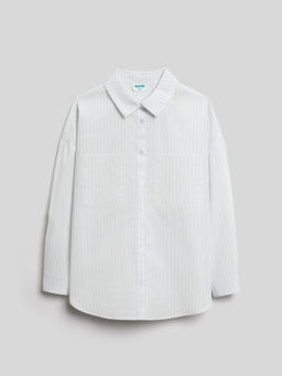 ACOOLA / Блузка детская для девочек Kort голубая полоска  фото 3