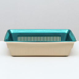 Туалет глубокий с сеткой 36×25×9 см, бирюзовый/бежевый