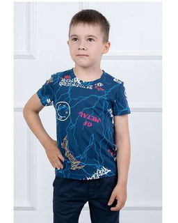 Футболка с воротником, цвет Индиго,Молния 100% х/б