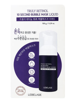 Lebelage Пузырьковый тонер-маска для лица с ретинолом / Truly Retinol 10 Second Bubble Mask, 150 г