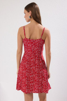 TRENDYOLMILLA Koyu Lacivert Cicekli Mini Dokuma Elbise TWOSS21EL3214 фото 4