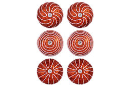 Набор 6 новогодних шаров 8*8 см Полоски красный - Elan gallery фото 11