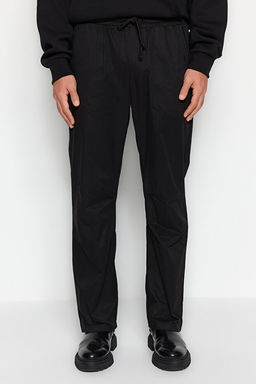 Siyah Regular Fit Beli Ba_c_k Detayl_ Pantolon TMNAW24PL00017