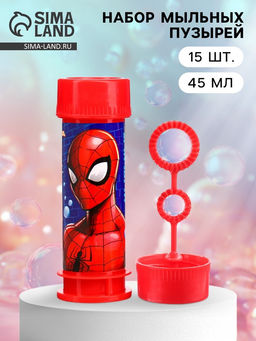 Мыльные пузыри, 15 штук Человек-паук, 45 мл