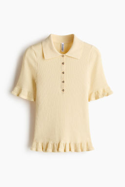 Top en punto de canal? con cuello camisero