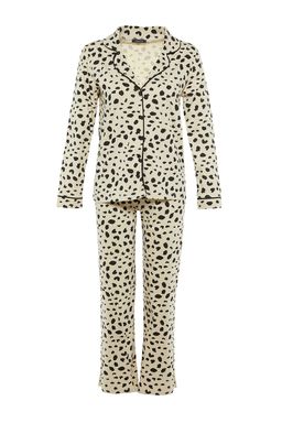Trendyolmilla Bej %100 Pamuklu Leopar Desenli Gomlek-Pantolon Orme Pijama Tak?m? THMAW21PT0489 фото 10