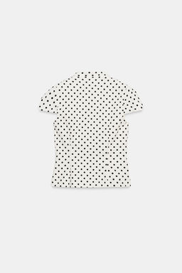 TOP POPEL?N BOLSILLOS LUNARES / Crudo / Negro