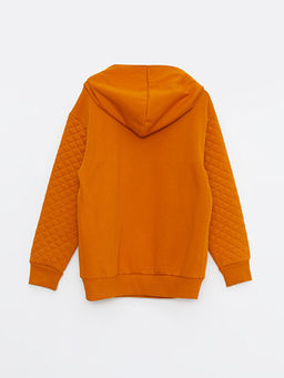 Kap??onlu Kapitone Desenli Uzun Kollu Erkek ?ocuk Sweatshirt - Waikiki фото 2