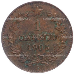 Монета 1 чентезимо 1905 года Италия