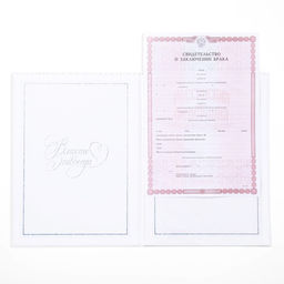 Свидетельство о заключении брака «Белое с кристаллами» тиснение