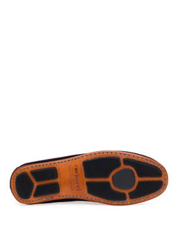 Lacivert K_sele Taban %100 Deri Loafer Ayakkab_