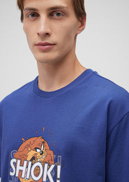 Tazmanya Canavar? Bask?l? Mavi Tisort  фото 5