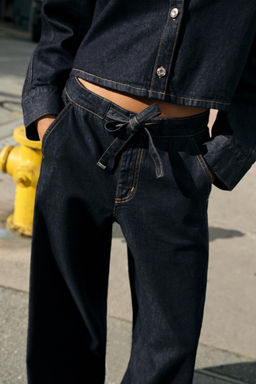 Z1975 HIGH-WAIST JOGGER WIDE-LEG JEANS - Zara фото 4
