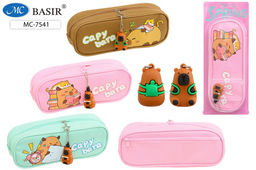 Пенал мягкий 2 отд. Basir "Капибара", 220*80*50мм (MC-7541) ткань