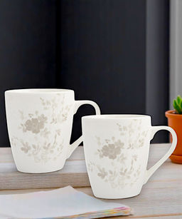 Кружка, 350 мл, 2 шт, фарфор P, белая, Цветы и листья, Florance - Anna lafarg фото 2