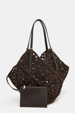 BOLSO SHOPPER CUERPO TRENZADO / Marr?n - Zara фото 4
