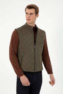 Мужская кожаная куртка цвета хаки - U.s. polo assn фото 3