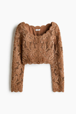 Top cropped efecto crochet