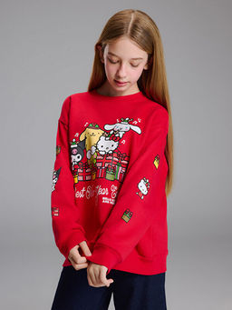 Hello Kitty Bask?l? K?z ?ocuk Kal?n Sweatshirt