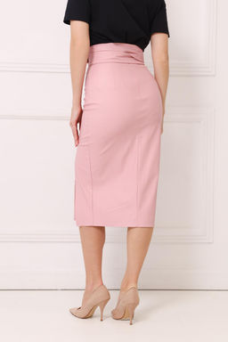 Юбка миди из экокожи с разрезом - Looklikecat фото 6