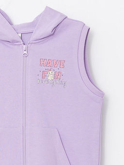 Kap??onlu Bask?l? K?z ?ocuk Fermuarl? Yelek - Waikiki фото 2