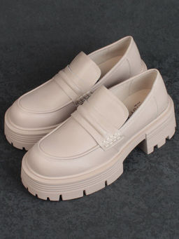 03-C1815-2 BEIGE Лоферы женские (натуральная кожа) - Фабричный китай фото 5