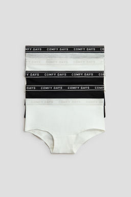 Pack de 5 bragas hipster con motivo de texto