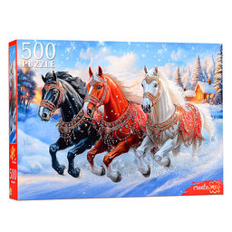 Пазлы 500 "Новогодняя тройка"