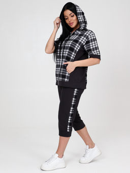 269 ДОМАШНИЙ КОСТЮМ (бриджи) (Графит/чёрно-белая клетка) - А-дина фото 4