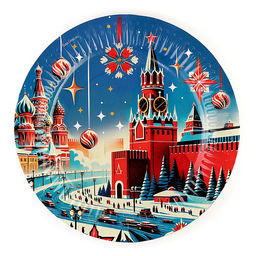 Цена за 10 шт. Тарелка одноразовая бумажная «С Новым годом», 18 см