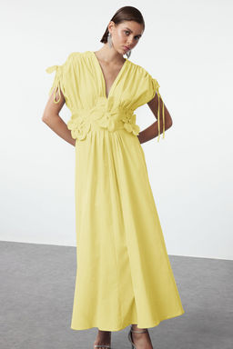 Trendyolmilla Ac?k Mavi 3 Boyutlu Cicek Detayl? Poplin S?k Abiye Gece Mezuniyet Elbisesi TPRSS24EL00282  фото 16