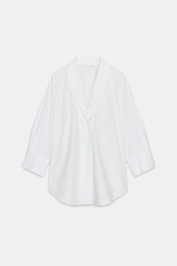 CAMISA ESCOTE PICO ZW COLLECTION / Blanco - Zara фото 5